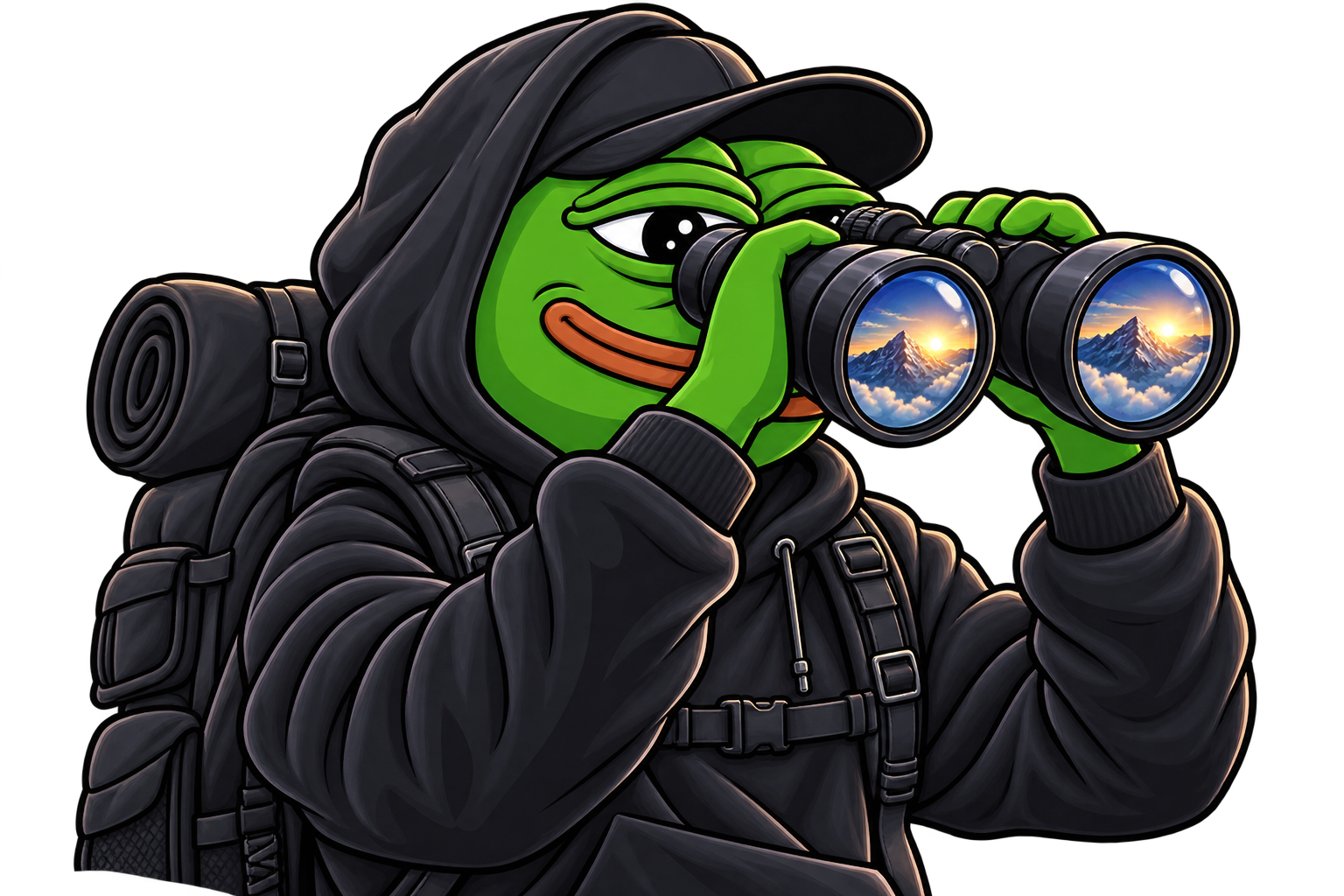 PEPE looking through binoculars